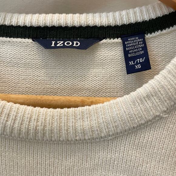 IZOD Crewneck Sweater | Striped, Classic Fit, Neutral Colors, XL, NWOT - Picture 4 of 9